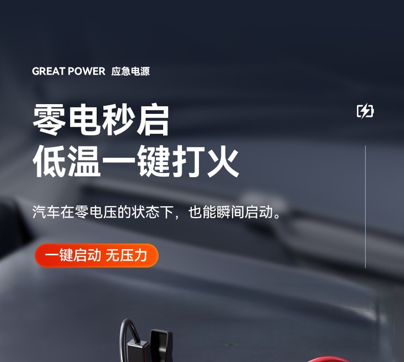 New Cross-Border Model of Vehicle-Mounted Emergency Power Supply All-In-One Device with Lithium Battery Jump Starter and Powerful Air Pump