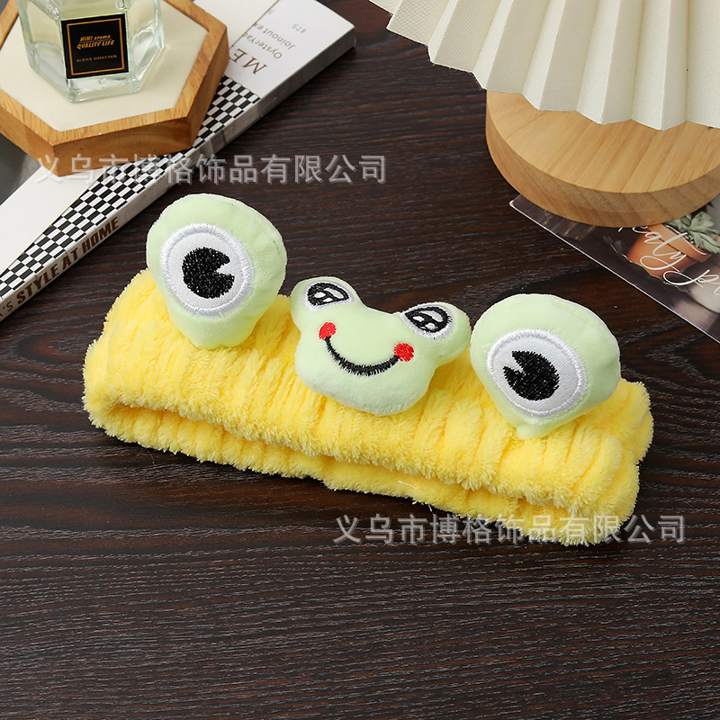 Nueva chica estudiante de moda Linda banda de pelo de felpa de dibujos animados Rana diadema banda de pelo lindo accesorios de cabeza al por mayor