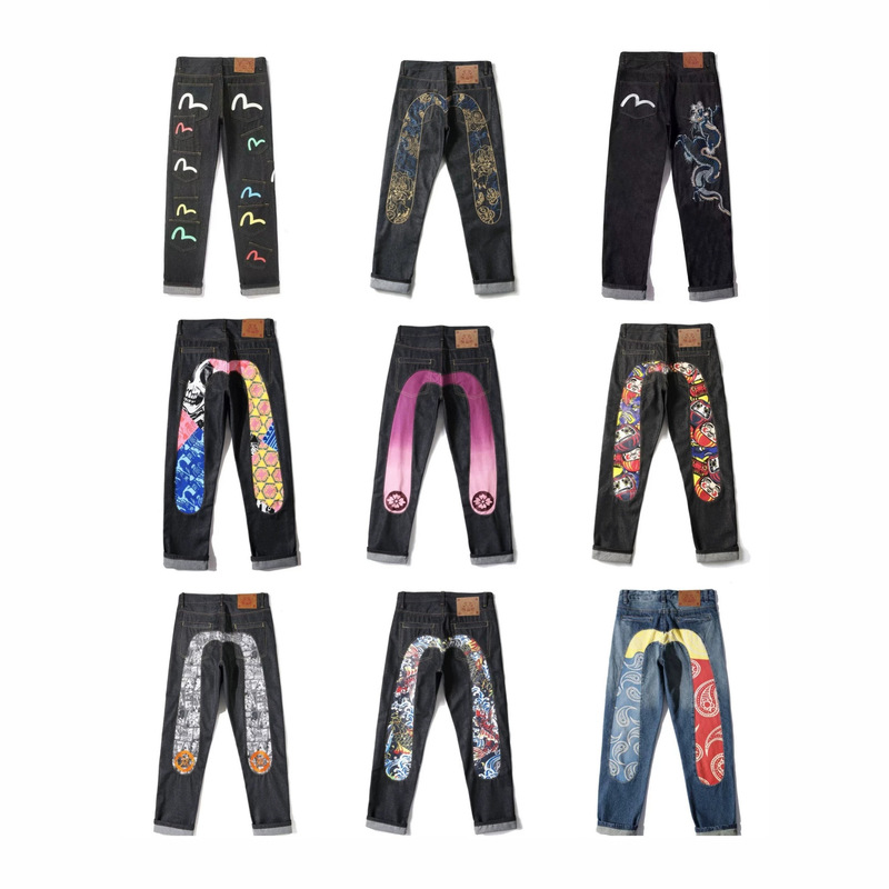 Cross-border high-quality authentic version of trendy brand EV Fushen unisex stylish slim-fit hot-selling jeans collection Cross-border high-quality authentic version of trendy brand EV Fushen unisex stylish slim-fit hot-selling jeans collection
