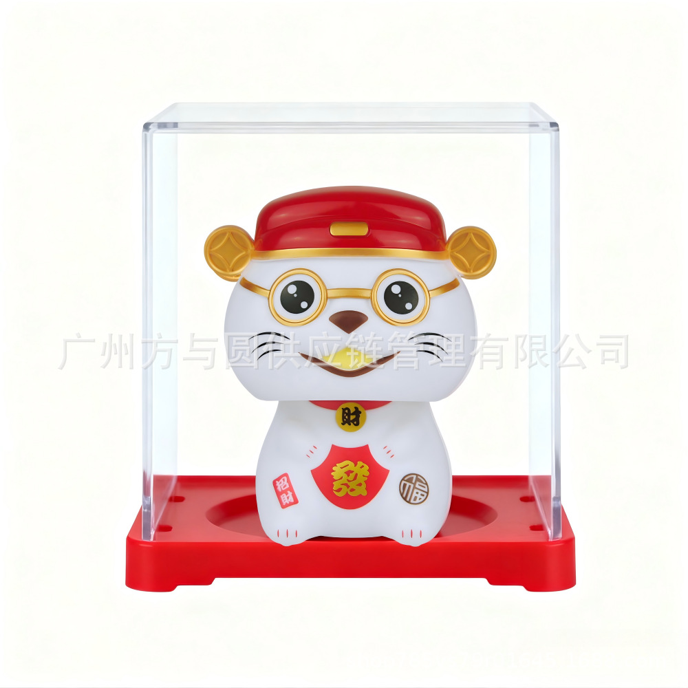 2 pulgadas energía solar mini gatos de fortuna mini mini mini oficina de escritorio suministros de automóviles decoración