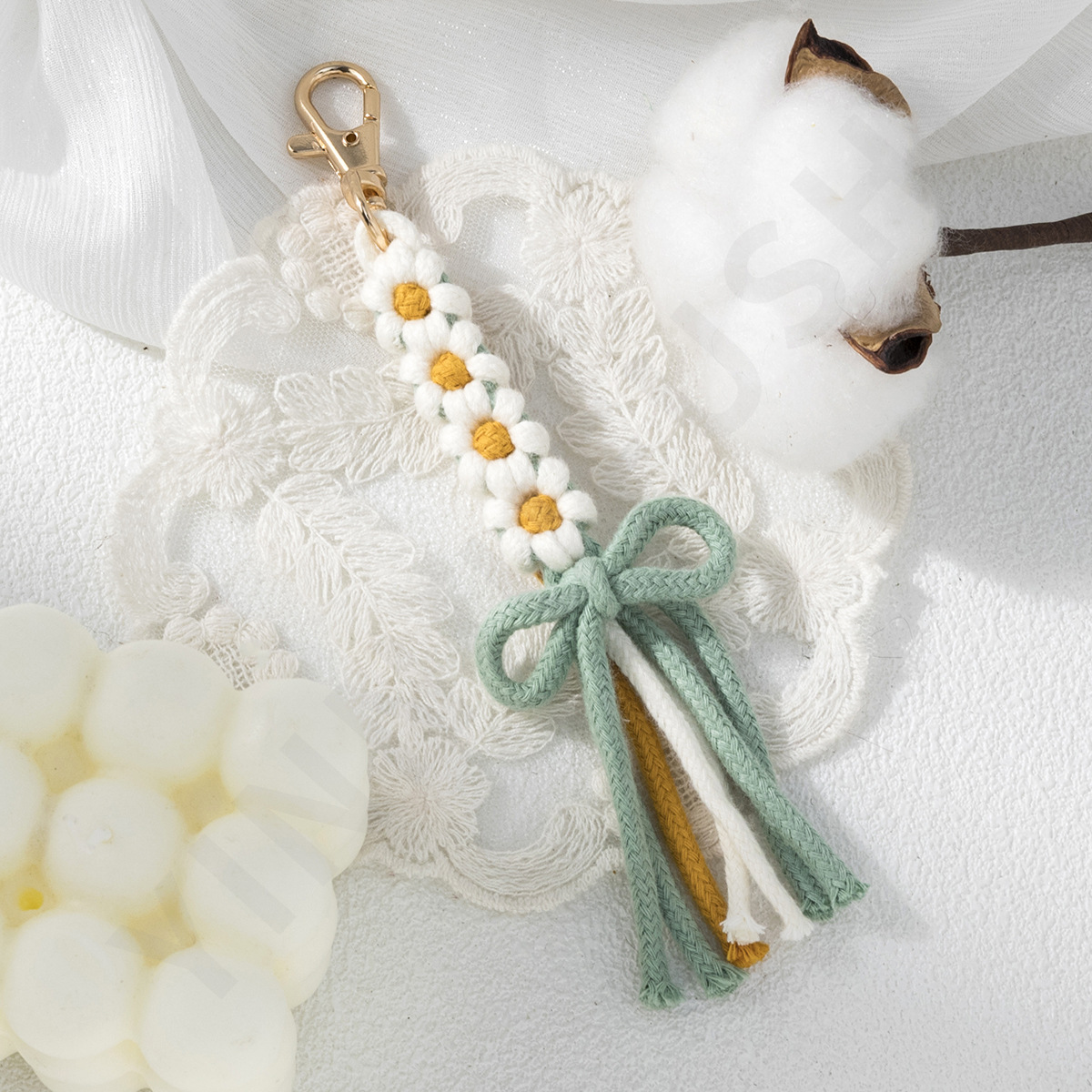 12g Weight Bag Pendant, Keychain Classification 1 Piece Quantity Casual, Daily Occasion Pure cotton Material Bow Knot Pattern Women's Gender Cute, Modern Style Style Cute Modern Style Bow Knot Pure Cotton Women's Bag Pendant Keychain 10