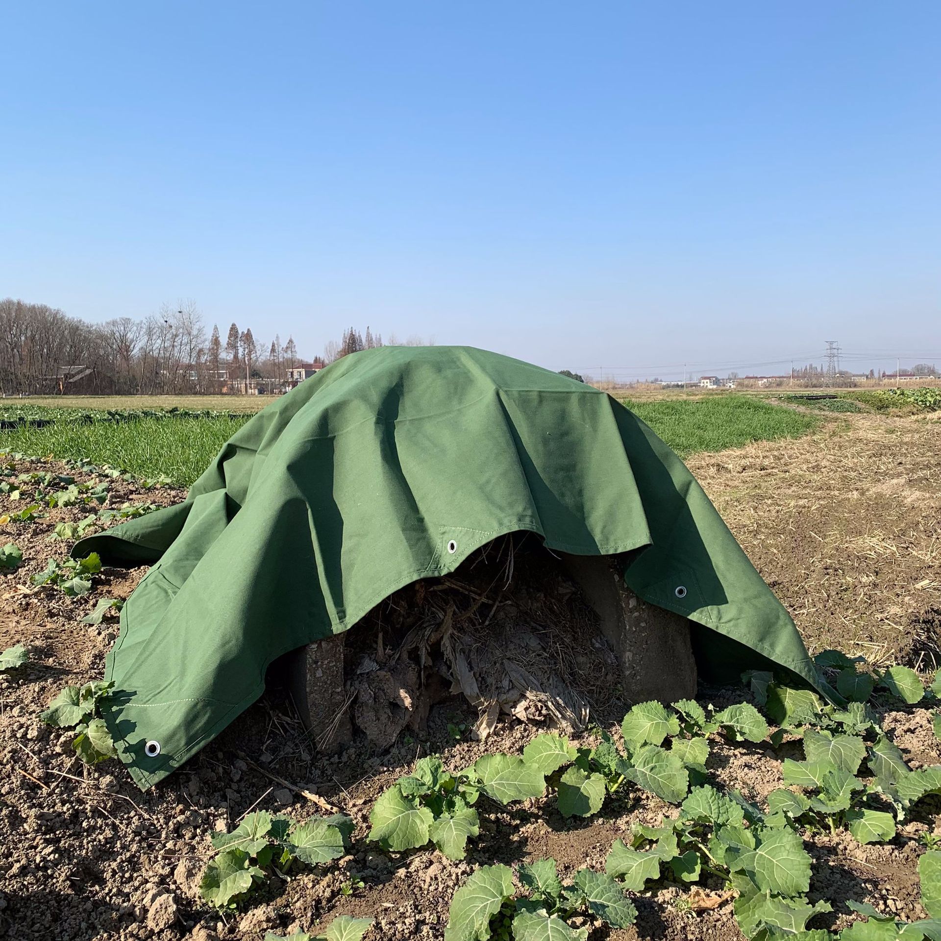 亚马逊帆布卡车货场船用罩盖布雨布油布加厚军绿色有机硅盖布厂家