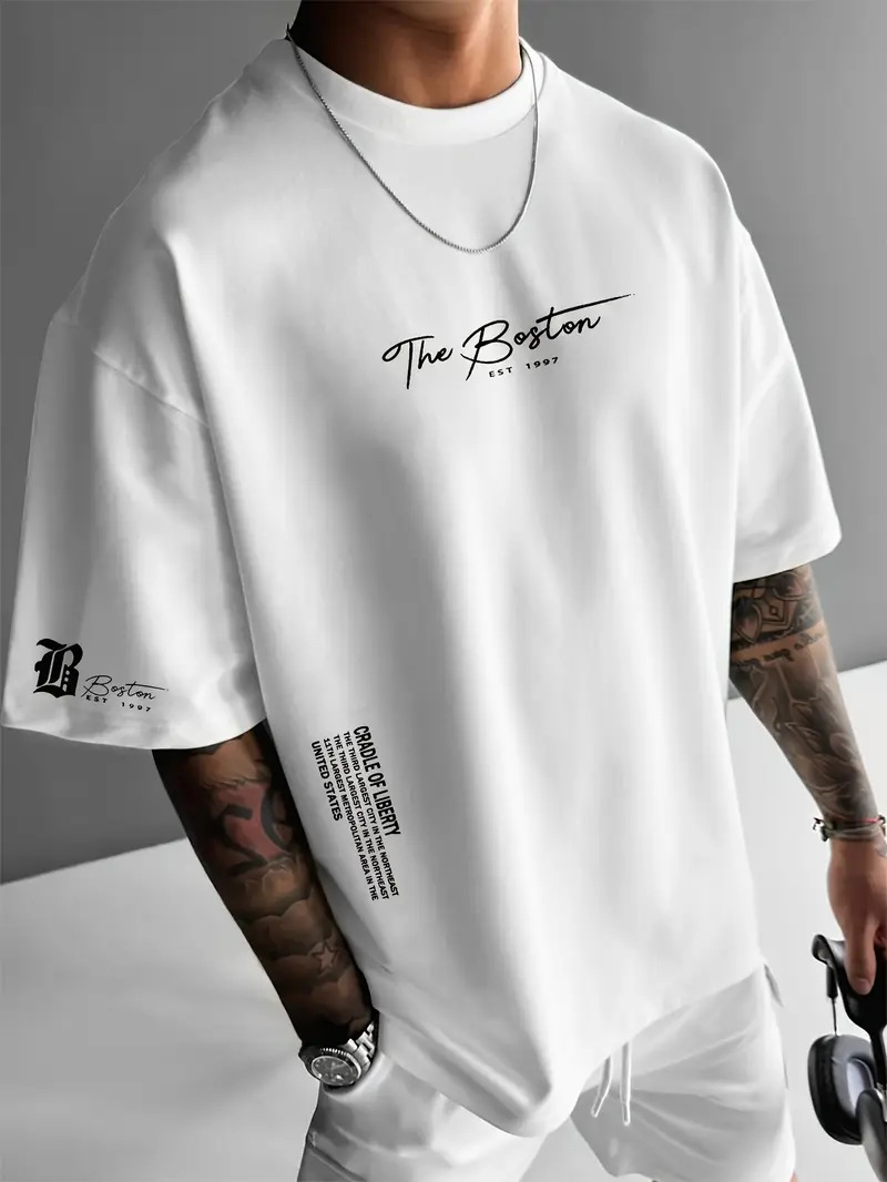 Amazon Independent Station Foreign Trade 2025 nueva moda casual de alta calidad degradado de manga corta con cuello redondo camiseta