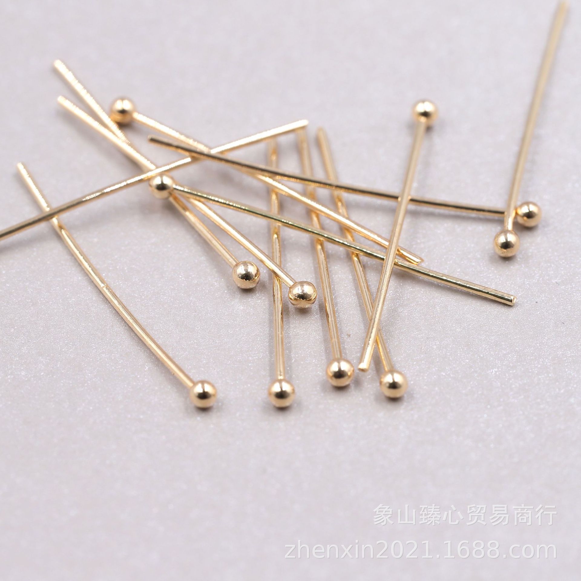Color-Preserving Copper Gold-Plated Ball Pins, Round Head Pins, Basic and Useful Pendant Pins for Handmade DIY Jewelry Accessories