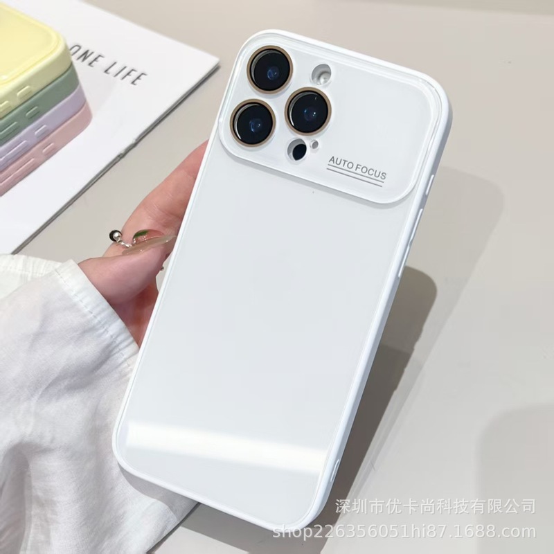 适用iPhone16Promax冰感大视窗手机壳苹果15液态玻璃14硅胶保护套|undefined