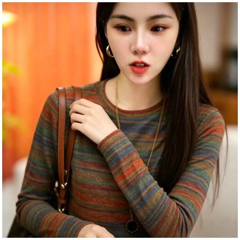 Dropshipping 2026 New Autumn Fashionable Women's Long Sleeve Top, Age-Reducing, Slimming, Versatile T-Shirt for Women Dropshipping 2026 New Autumn Fashionable Women's Long Sleeve Top, Age-Reducing, Slimming, Versatile T-Shirt for Women