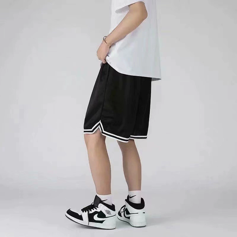 Оптовая Продажа с фабрики Летние шорты из ледяного шелка, мужские баскетбольные штаны, сетчатые тонкие дышащие быстросохнущие укороченные брюки, Свободные повседневные брюки