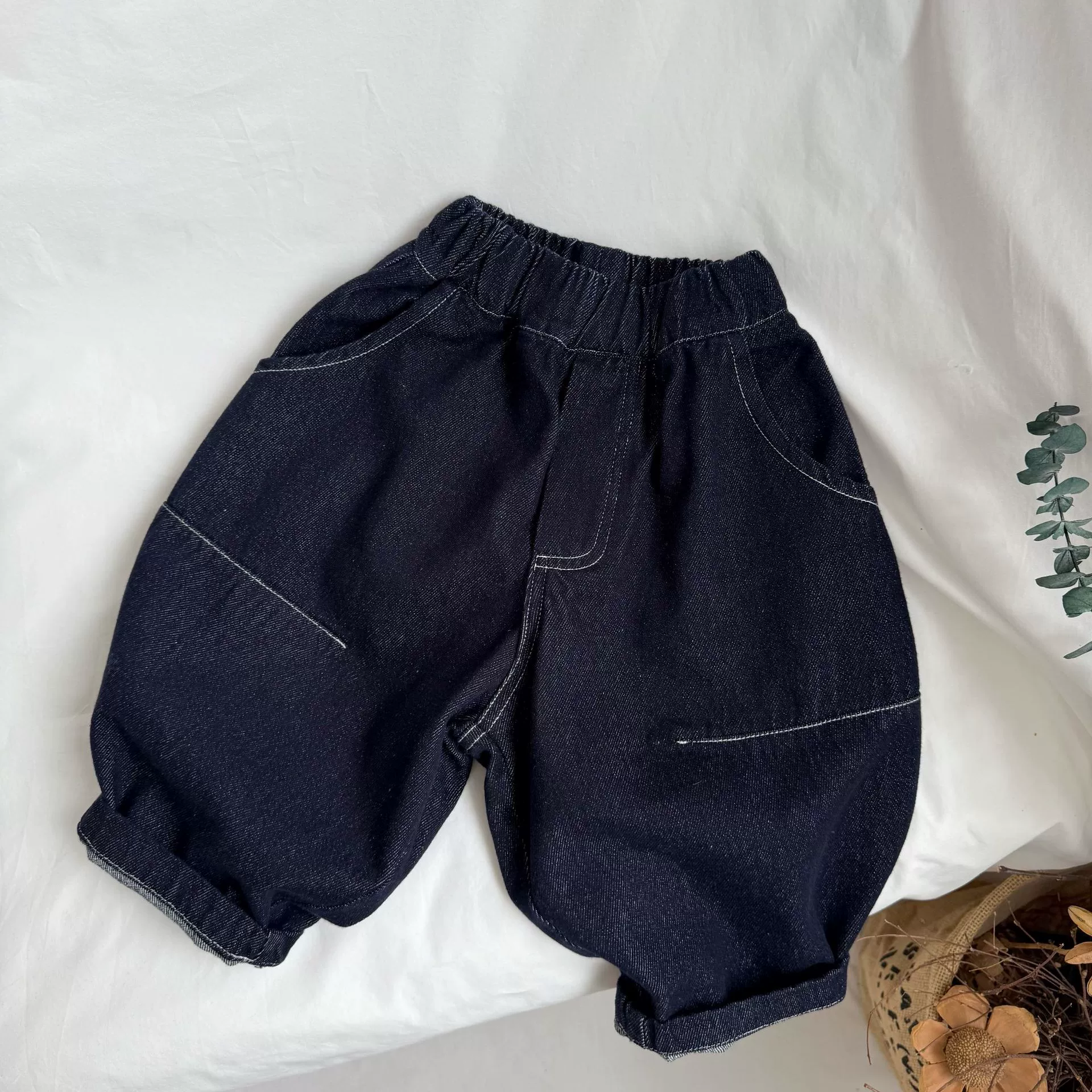 GL-kids корейские новые весенние детские стирание джинсовые брюки с воздушными шарами для мужчин и женщин