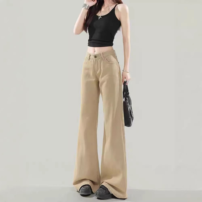 100% Cotton American-Style Low-Waist Slightly Flared Jeans for Women, 2026 New Autumn Loose-Fitting, Non-Tight, Floor-Length Pants for Women 100% Cotton American-Style Low-Waist Slightly Flared Jeans for Women, 2026 New Autumn Loose-Fitting, Non-Tight, Floor-Length Pants for Women