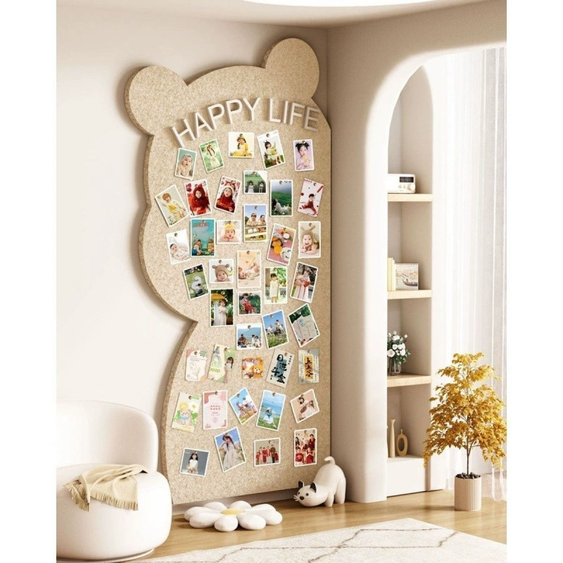 Фон для фото с медведем, фетр, шерстяной фетр, настенная наклейка для спальни, пробковая доска, креативная декоративная настенная подвеска для фото