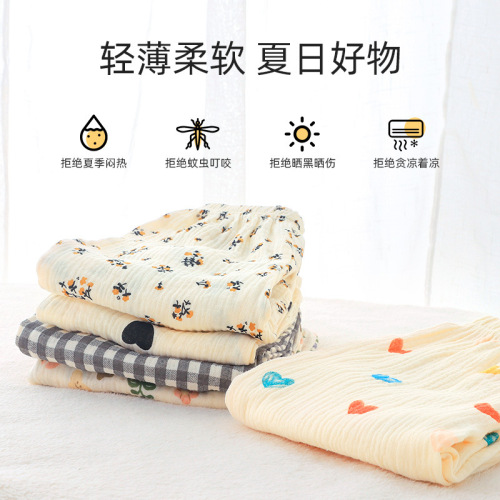 Children's mosquito-proof pants, summer thin pure cotton loose infant lantern pants for boys and girls, baby summer air-conditioning pants