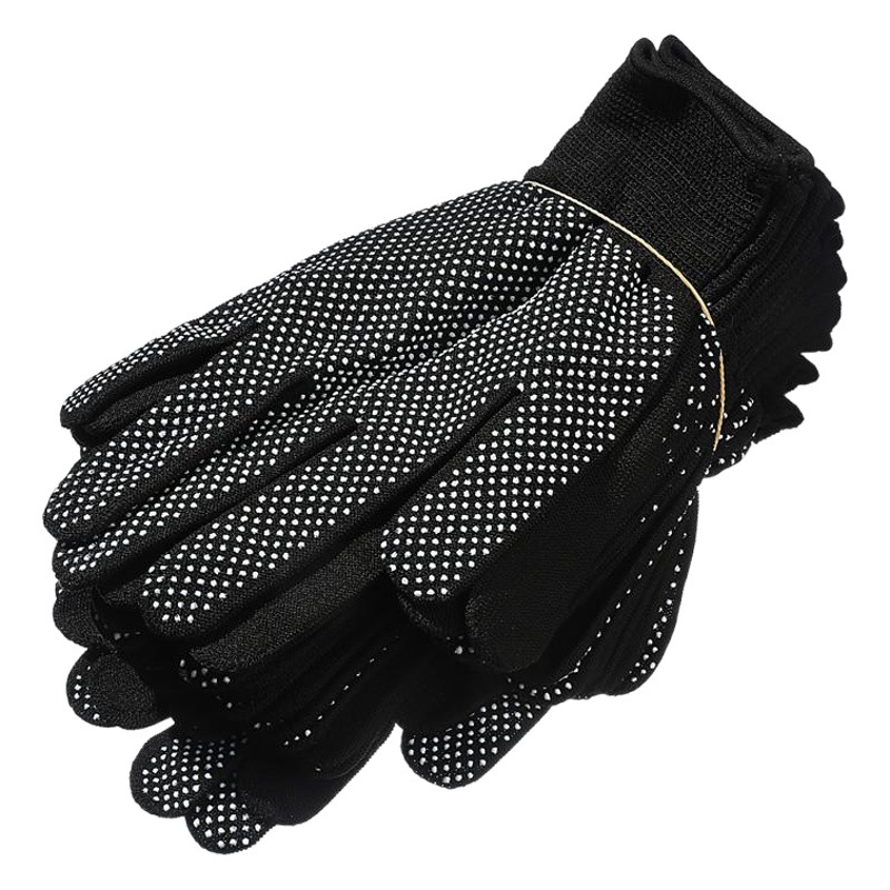Guantes de Protección Laboral con Puntos, Antideslizantes, Venta al por Mayor de Fábrica, Hilo de Nailon, Elásticos, Ultrafinos, Transpirables, para Trabajo, Jardinería, Protección, Unisex