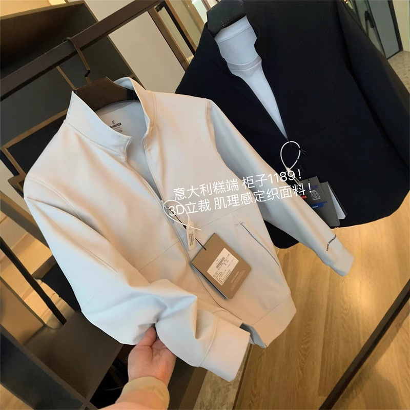 Wang fried! Italian Leavo Johnson High-end Sports Simple All-match Collar Jacket Men's Spring and Autumn Jacket Wang fried! Italian Leavo Johnson High-end Sports Simple All-match Collar Jacket Men's Spring and Autumn Jacket