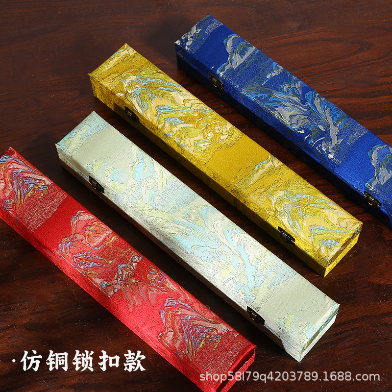 Manufacturer's direct hair Song brocade fan box folding fan storage collection gift box gift brocade box ancient style hardcover fan box wholesale 4
