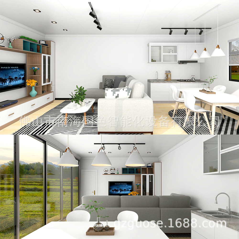 Casa contenedor de hotel B & B de acero ligero, dormitorio residencial, tablero de actividades ensamblado, habitación, punto escénico creativo, exportación B & B