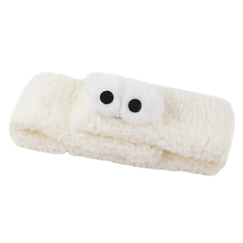 Korean Version Cute Lamb Fleece Face Band Comfortable Seamless Wide Velcro Headband Korean Postpartum Head Scarf Hair Accessory