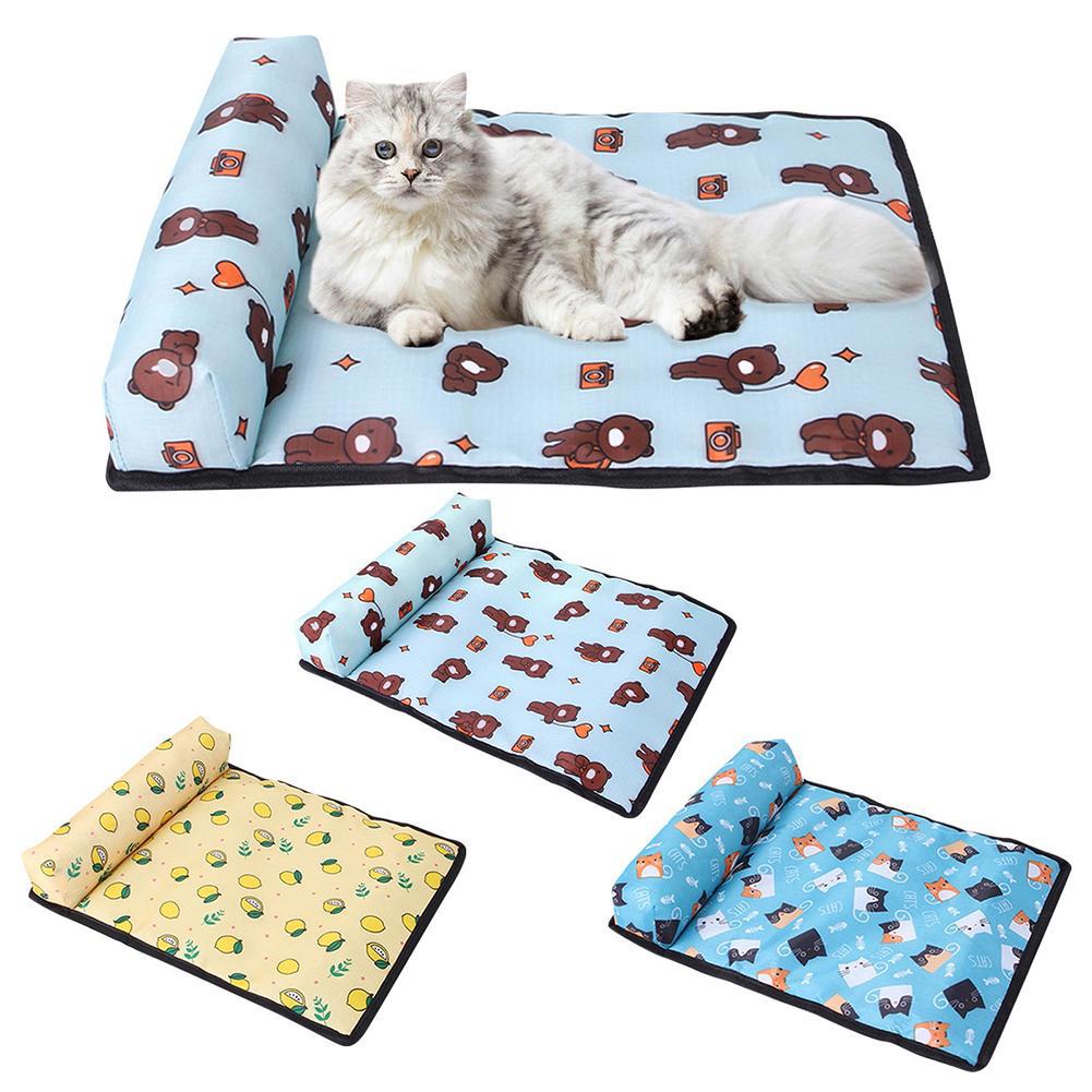 PET PILLOW COOLING MAT PAD Summer Dogs Cats Ice Silk