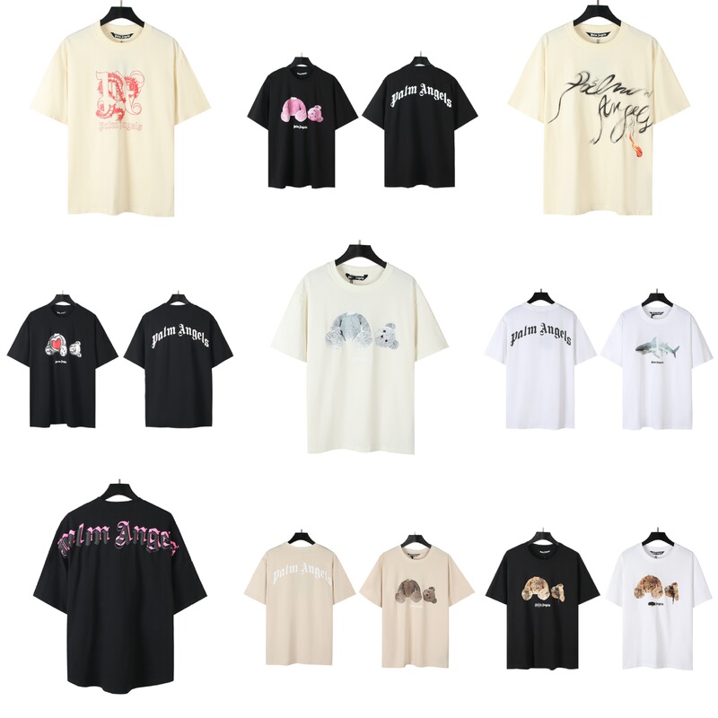2024 New Fashion Pa Palm Angel High-Quality Beheaded Bear Short-Sleeved Couple's Same Style Round Neck T-Shirt