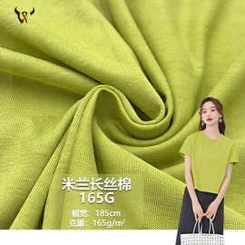 米兰长丝棉165G   棉+涤纶半光长丝混纺针织面料 T恤汗布家居服布