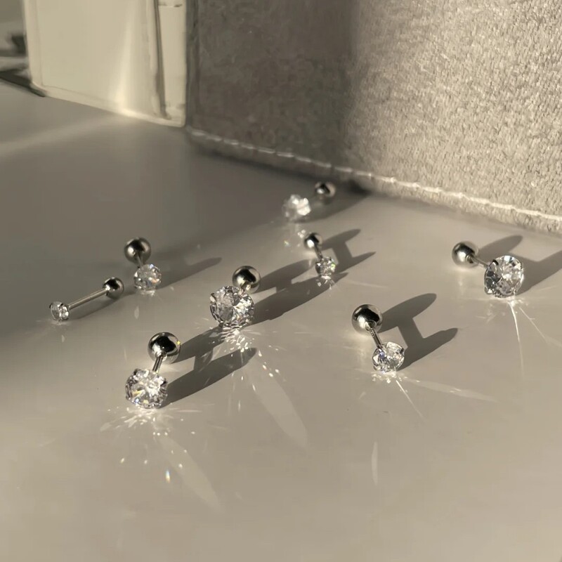 S999 Silver Needle Sleeping Without Picking Ear Holes Ear Studs Simple Elegant Zircon Earrings Light Luxury Niche All-match Earrings S999 Silver Needle Sleeping Without Picking Ear Holes Ear Studs Simple Elegant Zircon Earrings Light Luxury Niche All-match Earrings