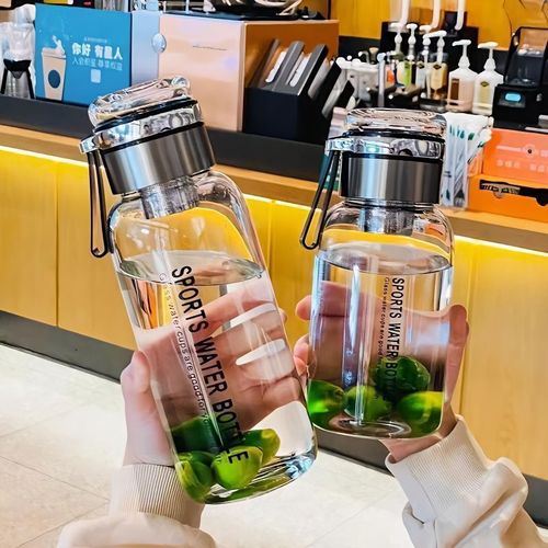 High-quality, attractive appearance, large-capacity, heat-resistant glass teacup with tea separation, portable and thick glass water cup