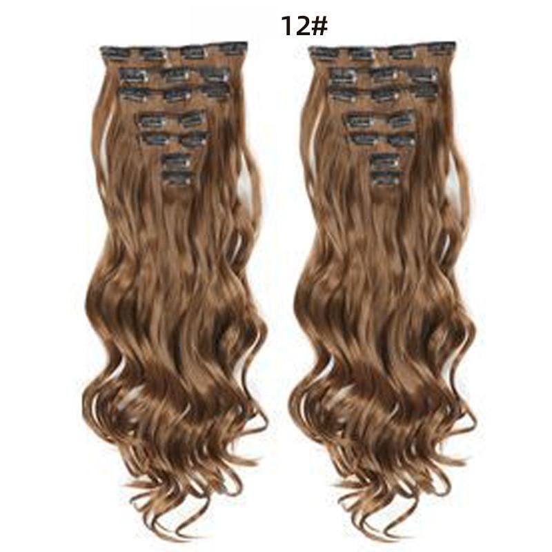 Extensión de Cabello Rizado con Clips BB Set de 7 de Fibra Térmica, Invisible, para Mujeres