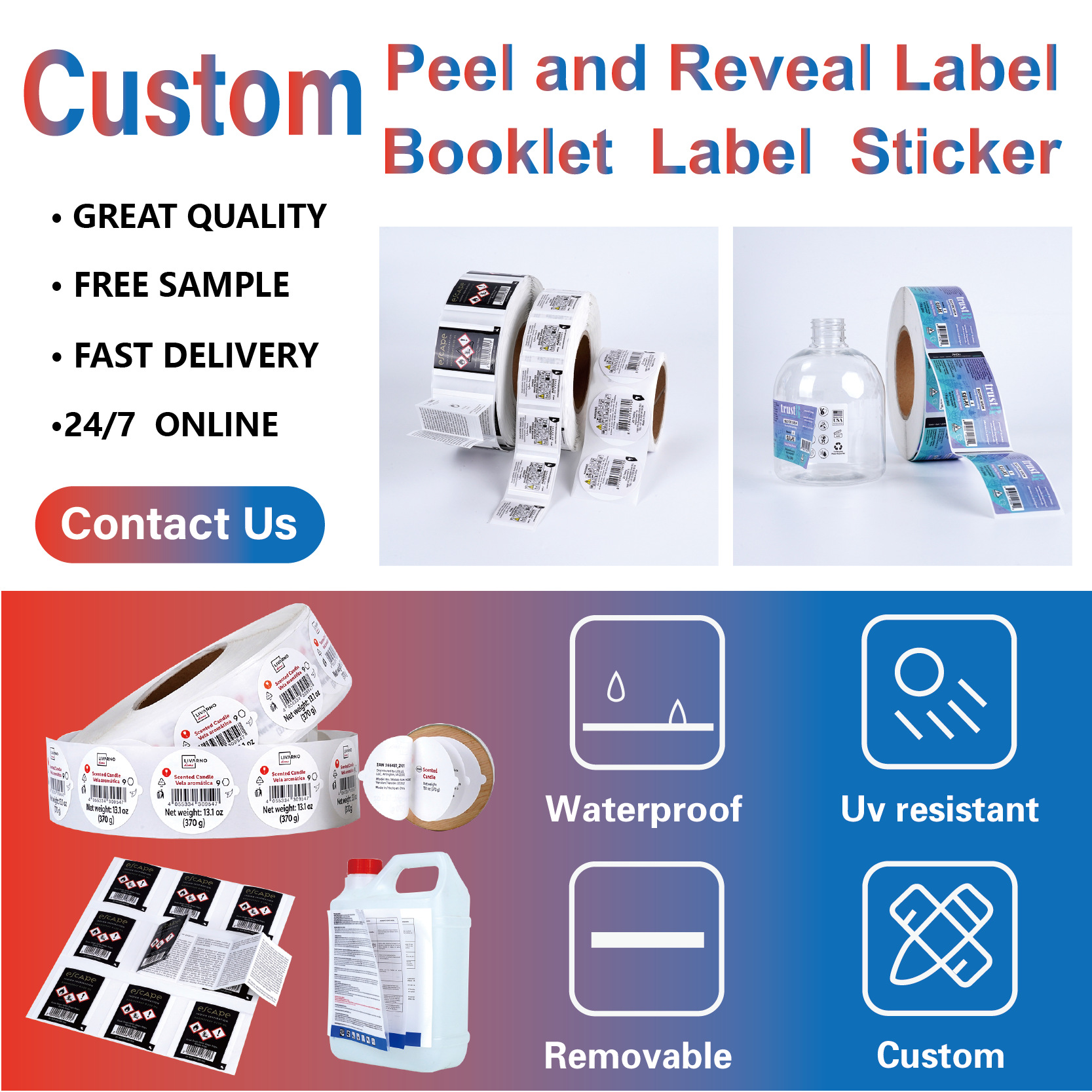 Custom Waterproof peel and reveal Vinyl Strong Adhesive Craf