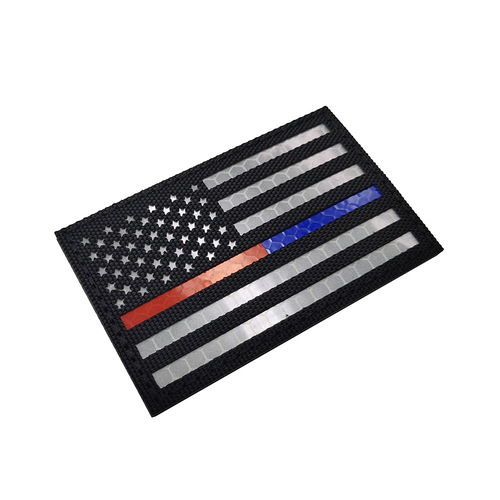 Overseas outdoor infrared reflective American flag Velcro laser cut red and blue lines stars and stripes bag with seal M00004