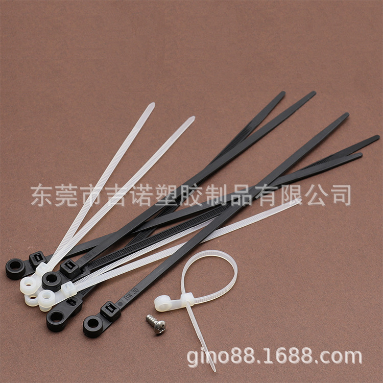 M3螺丝孔工厂促销固定头扎带2.5*110一体式固定扎带T18MR