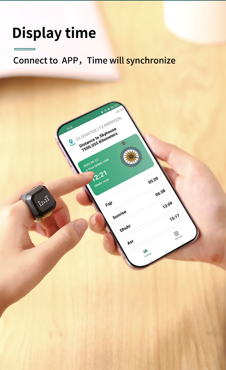 厂家直供 Zikr Ring 祷告充电戒指塑胶蓝牙APP计数器tasbih counter朝拜计数器详情12