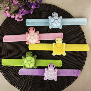 Cute Five-color Little Turtle Plush Toy Pop Circle Colorful Turtle Clap Stick Bracelet Children's Gift