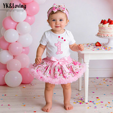 婴儿夏装白色短袖哈衣粉色公主裙套装女宝宝生日周岁节日派对服潮