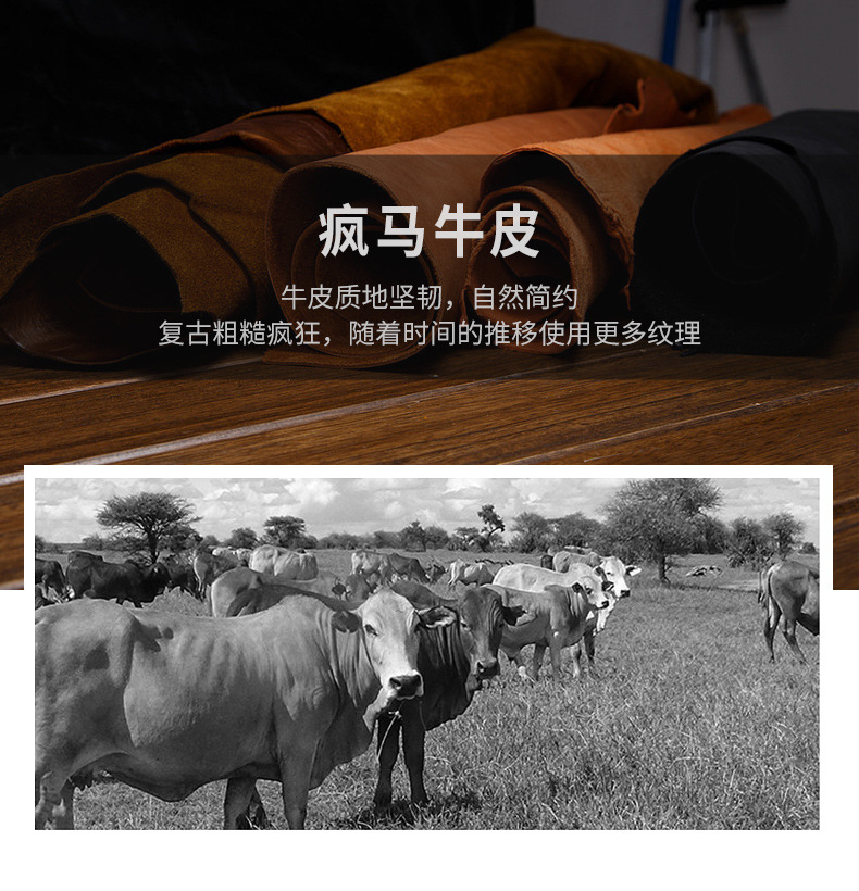 Túi đeo chéo nam da bò lớp đầu phong cách cổ điển — Màu cà phê chi tiết 4