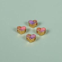 s925纯银爱心滴胶隔珠配件手工DIY编织手串水晶串珠饰品配件批发