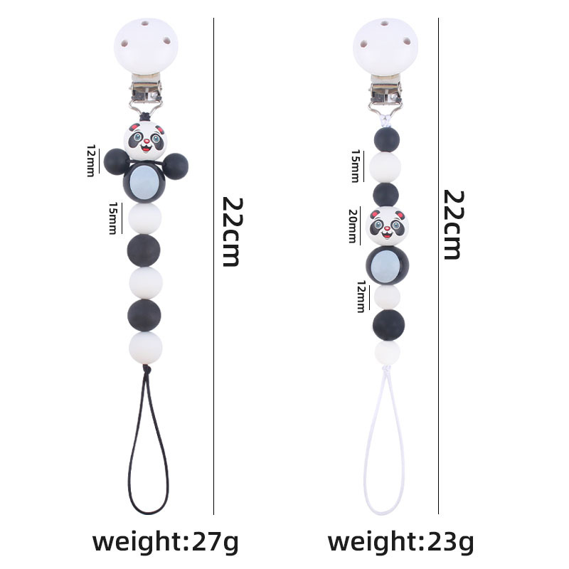 Nuevo bebé suministros de dibujos animados animal chupete cadena calmante bebé cuentas de silicona DIY juguete cadena a prueba de mordeduras