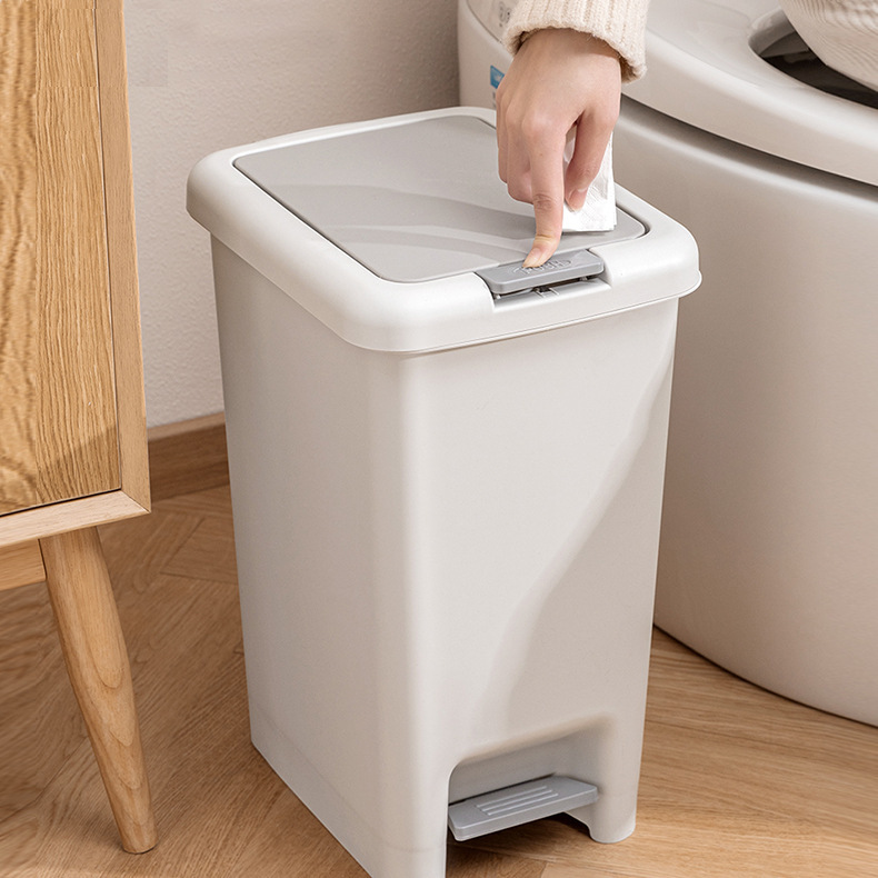 Household Trash Can Bathroom Kitchen Toilet with Lid Foot Pedal Large Bedroom Living Room Dormitory Simple Trash Can