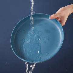 Cross-border best-selling wheat straw plate, home use anti-slip fruit snack plate, round serving plate, can print LOGO