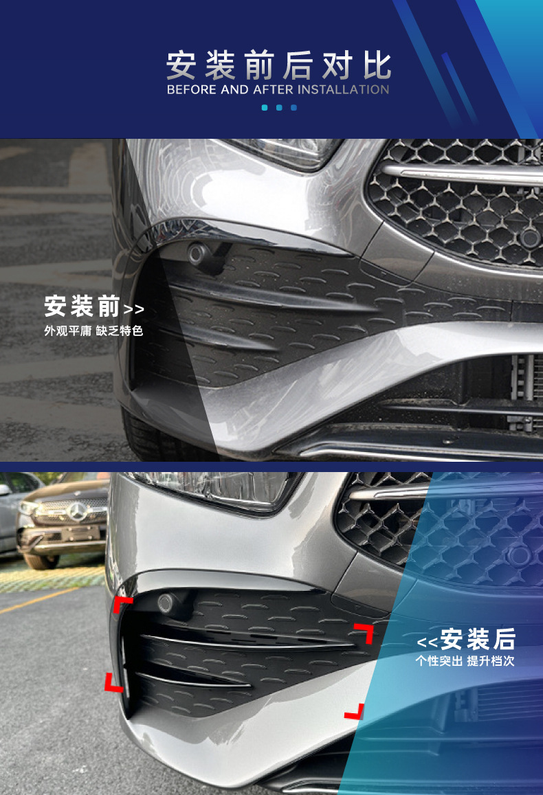 Suitable for Mercedes-Benz A-Class W177 Amg Hatchback and Sedan Front Bumper, Front Lip, Grille Trim, Wind Knife Kit, Cross-Border Modification