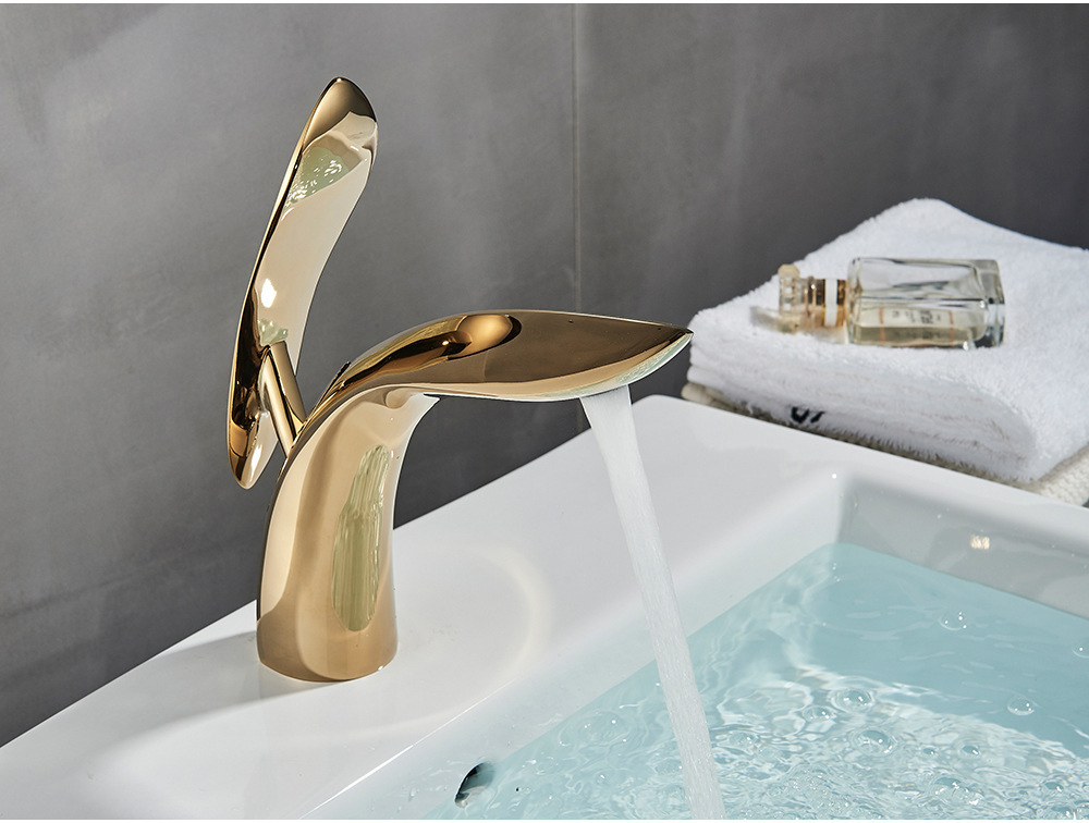 Cross-border countertop basin, tall, cold and hot water faucet, Nordic-style black kitchen and bathroom sink, white copper faucet undefined