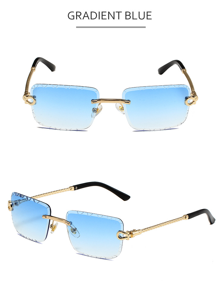 45g Weight Frameless Glasses Structure Sunglasses Classification PC, UV400 Protection Lens Material Polygon Glasses Style Outdoor, Daily Occasion Solid Color Pattern Unisex Gender Casual, Simple Style Style Casual Simple Style Solid Color PC UV400 Protection Polygon Frameless Women's Sunglasses 10