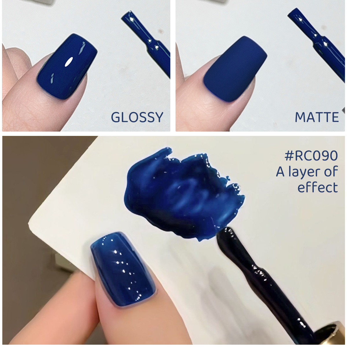Pegamento de manica de color sólido 2025 nuevo popular en línea blanco azul oscuro tienda de uñas especial