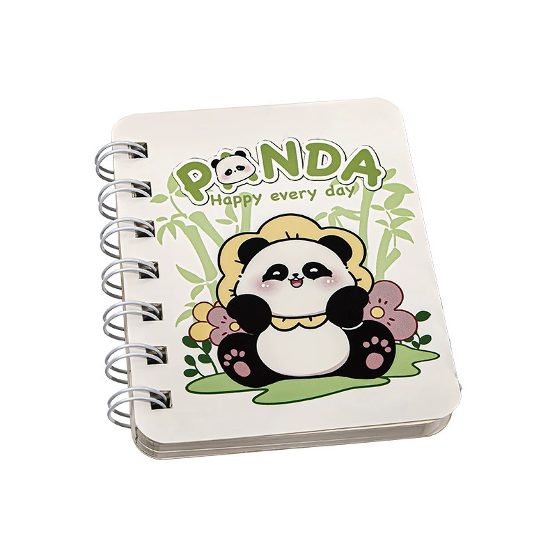 Cartoon cute pocket laptop for students, small book, handheld notebook, panda