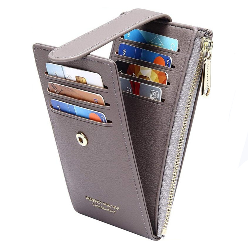 Foreign Trade Hot Women's Coin Purse Multi-Card Stylish Long Wallet Creative Bi-Folding Litchi Pattern Women's Zipper Wallet Foreign Trade Hot Women's Coin Purse Multi-Card Stylish Long Wallet Creative Bi-Folding Litchi Pattern Women's Zipper Wallet