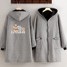 加绒加厚罩衣厨房做饭防污耐脏工作服上班外穿保暖女长袖围裙印字