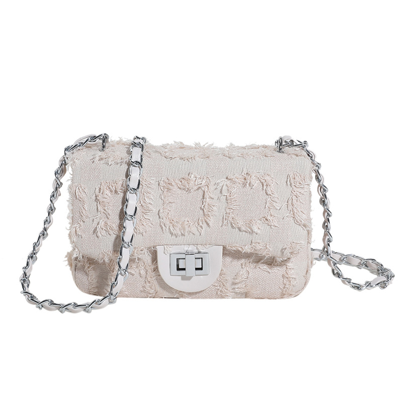 Bolso bandolera de lona Bolso retro Mujer 2025 Verano Nuevo estilo Moda Bolso bandolera simple Cadena simple Bolso cuadrado pequeño