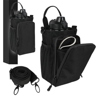 Mobile Phone Water Cup Integrated Bag Black Water Bottle Bag Outdoor Lightweight Casual Crossbody Bag Fitness Sports Magnetic Water Bottle Bag