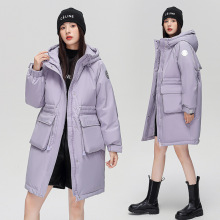 专柜90白鸭绒羽绒服女中长款2025年冬季新款收腰显瘦加厚保暖外套