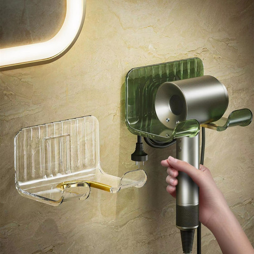 Independently designed light luxury punch-free hair dryer rack bathroom wall-mounted hair dryer storage rack hair dryer bracket cross-border