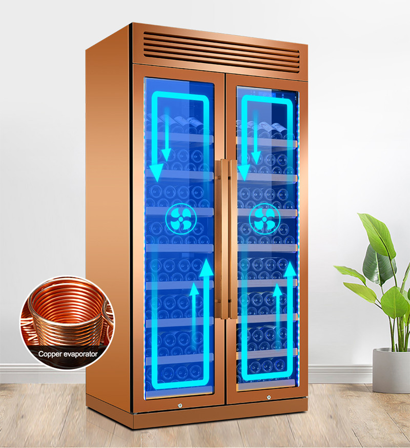 Gabinete de vino gabinete de vino de temperatura constante puerta doble gabinete de vino de vidrio templado gabinete de vino gabinete de exhibición de vino gabinete de vino refrigerado