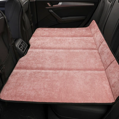 Car-Mounted Chenille Folding Bed Universal Non-Inflatable Car Sleeping Mat Rear Seat Sleeping Artifact Foldable Mattress (Vehicle-mounted inflatable bed) - chenille-romantic-pink-80130cm